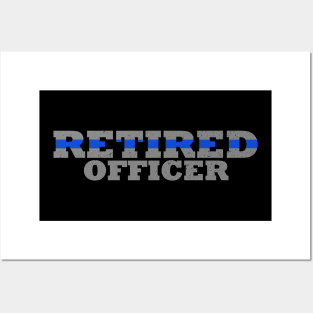 Retired Police Officer Thin Blue Line Posters and Art